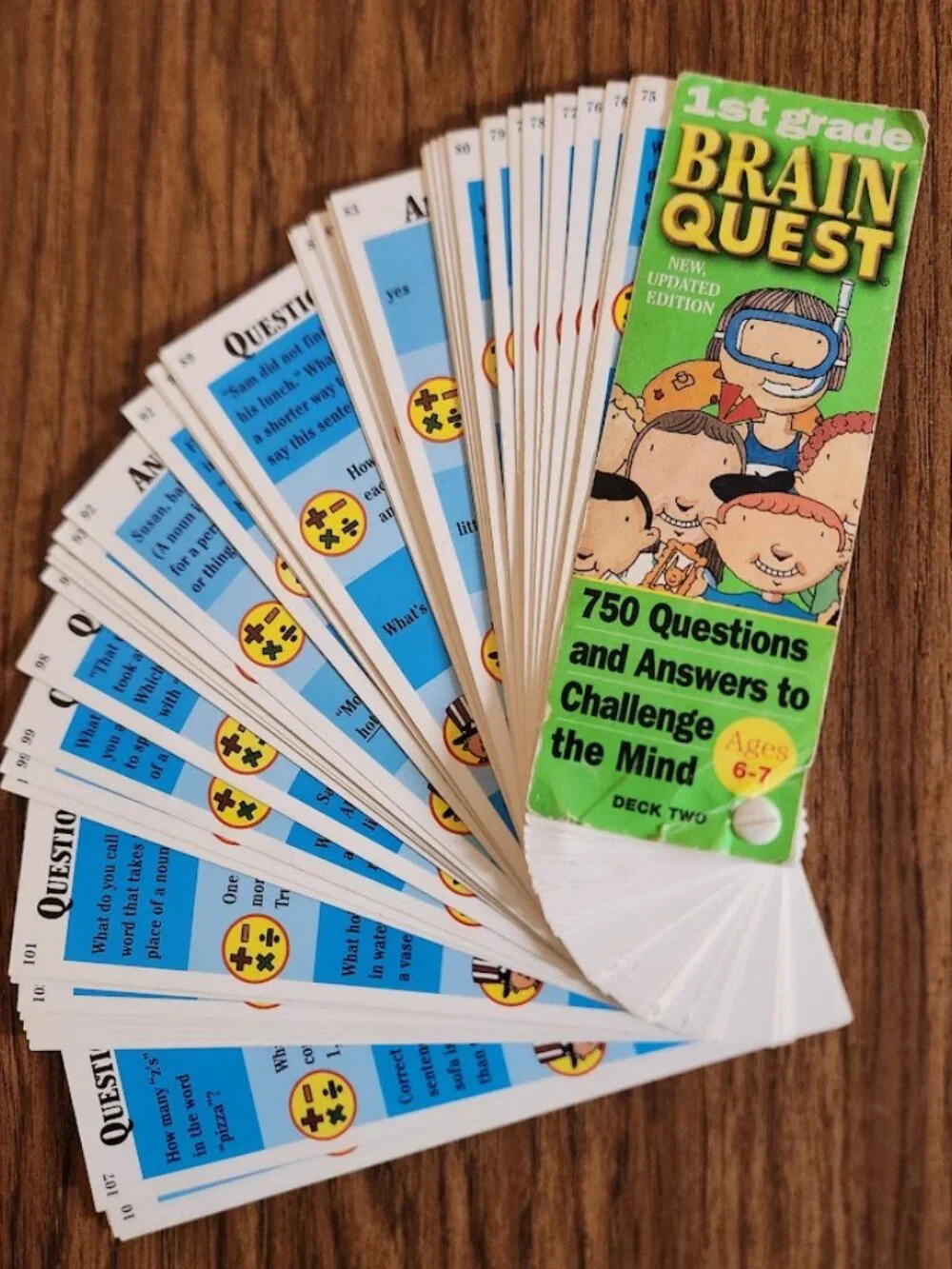 Brain Quest Ages 6-7 1st Grade Questions Trivia Cards Game Deck 2 School Supplie